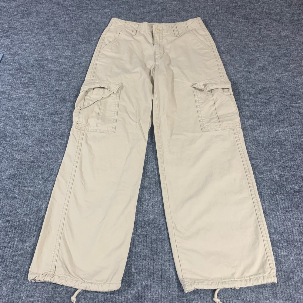 Levis Pants Womens 26 Beige '94 Baggy Wide Leg Army Cargo Pockets 30x28 Mid Rise